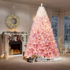 Prelit Pink Snow Flocked Christmas Tree, Warm LED Lights, Gradient Branches, Sturdy Metal Stand, Holiday Decor For Home Office Party 11 Prelit Pink Snow Flocked Christmas Tree, Warm LED Lights, Gradient Branches, Sturdy Metal Stand, Holiday Decor For Home Office Party -Northlight Sale Store GUEST de9f94ad 0c15 42ca 8396 e517f52315fe