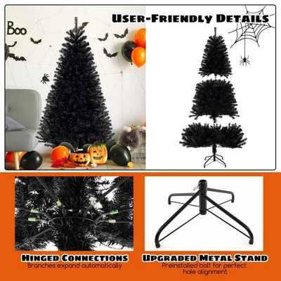 Costway 6/7/8 FT Halloween Tree Artificial Decoration Tree With 758/1040/1408 Branch Tips 6 Lighting Modes 5 Costway 6/7/8 FT Halloween Tree Artificial Decoration Tree With 758/1040/1408 Branch Tips 6 Lighting Modes - Image 5