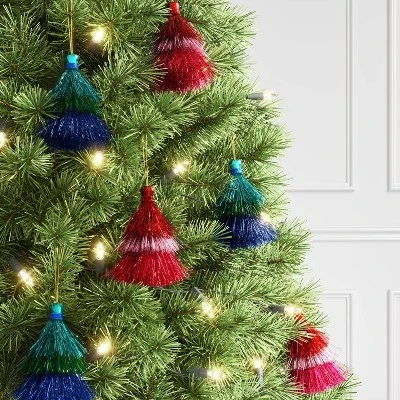 3' 5" Christmas Mini Tassel Ornament Set Green/Hot Pink/Blue - Wondershop™ 1 3' 5" Christmas Mini Tassel Ornament Set Green/Hot Pink/Blue - Wondershop™