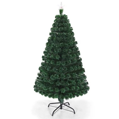 Costway 5'/6'/7'Pre-Lit Fiber Optic Christmas Tree Multicolor Lights 8 Costway 5'/6'/7'Pre-Lit Fiber Optic Christmas Tree Multicolor Lights - Image 8