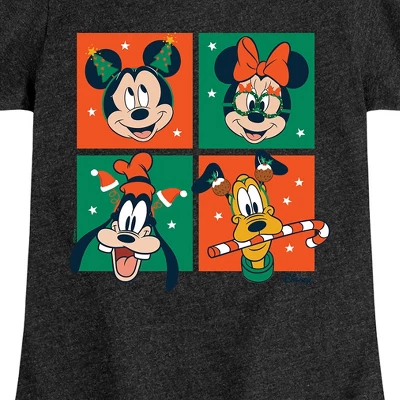 Girls' - Disney - Mickey And Friends Christmas Grid Fitted Short Sleeve Graphic T-Shirt 1 Girls' - Disney - Mickey And Friends Christmas Grid Fitted Short Sleeve Graphic T-Shirt