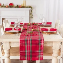 Design Imports Christmas Metallic Plaid Table Runner, Red Tartan, 14X72" 10 Design Imports Christmas Metallic Plaid Table Runner, Red Tartan, 14X72" -Northlight Sale Store GUEST e15f30f3 29da 4e04 a874 6e6162bed312
