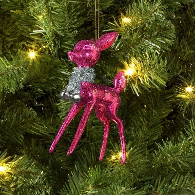 Christmas Plastic Deer Ornament Hot Pink - Wondershop™ 1 Christmas Plastic Deer Ornament Hot Pink - Wondershop™