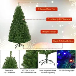 Costway 4/5/6/7/8/9 Ft Pre-Lit Artificial Christmas Tree Hinged 100/150/350/500/750/1000 LED Lights 18 Costway 4/5/6/7/8/9 Ft Pre-Lit Artificial Christmas Tree Hinged 100/150/350/500/750/1000 LED Lights -Northlight Sale Store GUEST e2861b45 91e6 4fa1 a198 fd025a0faf3e