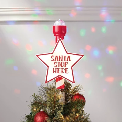 14.5" 21ct LED Light Santa Stop Here Christmas Tree Topper Red - Wondershop™ 2 14.5" 21ct LED Light Santa Stop Here Christmas Tree Topper Red - Wondershop™ - Image 2
