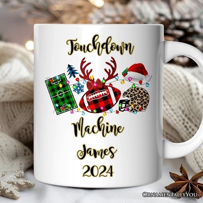 Football Buffalo Plaid Christmas Mug, Team And Coaches Gift (Non-Custom Only)| OrnamentallyYou 4 Football Buffalo Plaid Christmas Mug, Team And Coaches Gift (Non-Custom Only)| OrnamentallyYou - Image 4