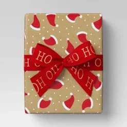 30' Christmas Fabric Ribbon Red Glitter Ho Ho Ho On Satin - Wondershopâ˘