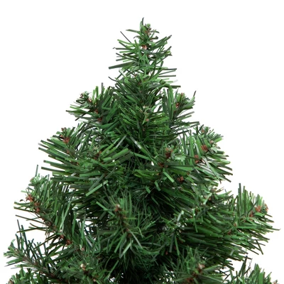 Northlight Mini Canadian Pine Artificial Christmas Tree With Faux Wood Base - 12" - Unlit 3 Northlight Mini Canadian Pine Artificial Christmas Tree With Faux Wood Base - 12" - Unlit - Image 3