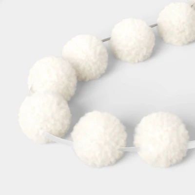 72" Christmas All White Poms Garland Ivory - Wondershop™ 2 72" Christmas All White Poms Garland Ivory - Wondershop™ - Image 2