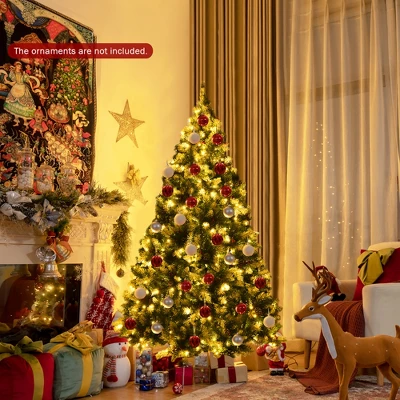 Costway 6ft7.5ft9ft Pre-lit Snowy Christmas Tree 81813982058 Tips W/ Pine Cones & Red Berries 10 Costway 6ft7.5ft9ft Pre-lit Snowy Christmas Tree 81813982058 Tips W/ Pine Cones & Red Berries - Image 10