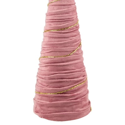 Northlight Twisted Cone Tree With Shiny Garland Christmas Decoration - 15.25" - Pink 2 Northlight Twisted Cone Tree With Shiny Garland Christmas Decoration - 15.25" - Pink - Image 2