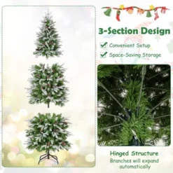 Costway 6/7.5/9 FT Flocked Christmas Tree With 671/913/1310 PE PVC Branch Tips 280/350/470 Warm White LED Lights 17 Costway 6/7.5/9 FT Flocked Christmas Tree With 671/913/1310 PE PVC Branch Tips 280/350/470 Warm White LED Lights -Northlight Sale Store GUEST e84357f5 ebb4 44df a352 568d70fd723f