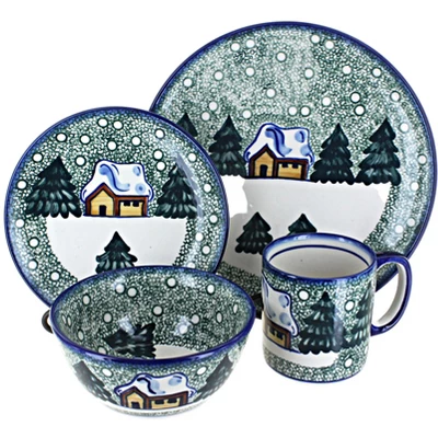 Blue Rose Polish Pottery WR Unikat Dinnerware (4 PC) 9 Blue Rose Polish Pottery WR Unikat Dinnerware (4 PC) - Image 9