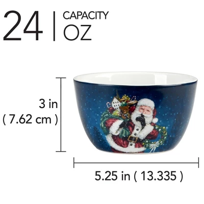 Certified International Set Of 4 24oz Santa's Secret Ice Cream Bowls 2 Certified International Set Of 4 24oz Santa's Secret Ice Cream Bowls - Image 2