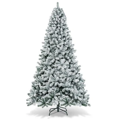 Costway 6/7.5/9 Ft Snow Flocked Hinged Artificial Christmas Tree Unlit Metal 12 Costway 6/7.5/9 Ft Snow Flocked Hinged Artificial Christmas Tree Unlit Metal - Image 12