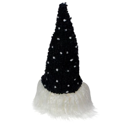 Northlight LED Lighted Polka Dot Knit Hat Gnome Christmas Decoration - 10" - Black And White 4 Northlight LED Lighted Polka Dot Knit Hat Gnome Christmas Decoration - 10" - Black And White - Image 4