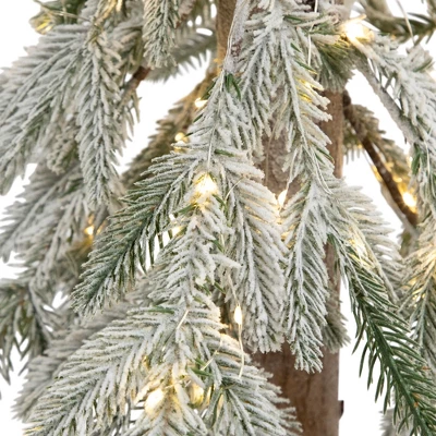 Northlight Pre-Lit Flocked Battery Operated Alpine Artificial Christmas Tree - 3' - Clear LED Lights 5 Northlight Pre-Lit Flocked Battery Operated Alpine Artificial Christmas Tree - 3' - Clear LED Lights - Image 5