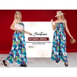 HAPPY BAY Women's A Line Slit Maxi Casual Beach Vacation Dress Tube Top Long Strapless Christmas Holiday Dresses For Women L-XL Blue Palm Tree -Northlight Sale Store GUEST ec785a8e f4a0 4dec 9685 f68695358678