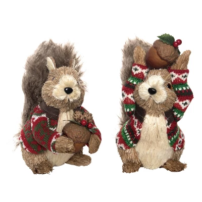 Transpac Small Foam Sisal Festive Squirrel Set Of 2 Christmas Home Decorations Decorative Objects Polyfoam 1 Transpac Small Foam Sisal Festive Squirrel Set Of 2 Christmas Home Decorations Decorative Objects Polyfoam