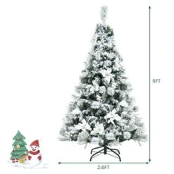 Costway 5ft/6ft/7ft/8ft Snow Flocked Hinged Christmas Tree W/ Berries & Poinsettia Flowers 14 Costway 5ft/6ft/7ft/8ft Snow Flocked Hinged Christmas Tree W/ Berries & Poinsettia Flowers -Northlight Sale Store GUEST ee536c6e 83b0 4680 85e6 cfd12f9874f9