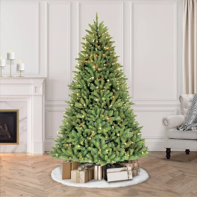 9ft Pre-lit Artificial Christmas Tree Full Forest Fir - Puleo: Hinged, Incandescent Lights, Easy Setup 2 9ft Pre-lit Artificial Christmas Tree Full Forest Fir - Puleo: Hinged, Incandescent Lights, Easy Setup - Image 2