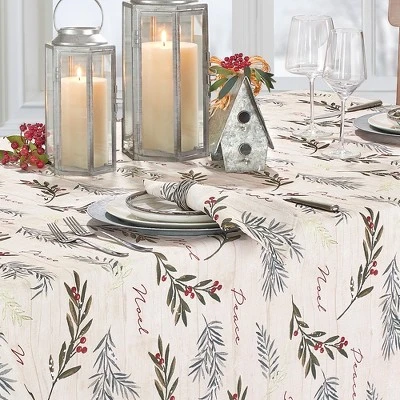 Elrene Holiday Tree Trimmings Tablecloth - Red/Green - Elrene Home Fashions 2 Elrene Holiday Tree Trimmings Tablecloth - Red/Green - Elrene Home Fashions - Image 2