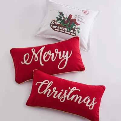 Yuletide Holiday Decorative Pillow Red - Levtex Home 1 Yuletide Holiday Decorative Pillow Red - Levtex Home