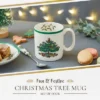 Spode Christmas Tree Mug Set Of 4 - 9oz Ceramic - Microwave, Oven, Freezer & Dishwasher Safe - Festive Holiday Coffee Tea Cup