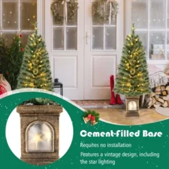 Costway 4 FT Pre-Lit Potted Christmas Tree Pine Needles 3 Dynamic Modes Remote Control -Northlight Sale Store GUEST efbd93c4 e60a 4f14 9c00 dc84a305f1e8