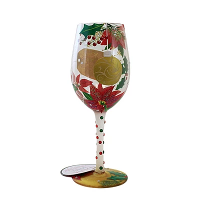 Lolita Glassware 9.0 Inch Merry Christmas Mom , Hand Painted Wine Glass (1PC) 1 Lolita Glassware 9.0 Inch Merry Christmas Mom , Hand Painted Wine Glass (1PC)