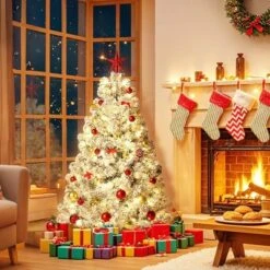 Acekool Pre-Lit Snow Flocked Artificial Tree With Warm White Lights, Small Tree With Foldable Metal Stand, Indoor Holiday Decor 16 Acekool Pre-Lit Snow Flocked Artificial Tree With Warm White Lights, Small Tree With Foldable Metal Stand, Indoor Holiday Decor -Northlight Sale Store GUEST f2174a5a 4333 4391 9f3b 162d67287f1e