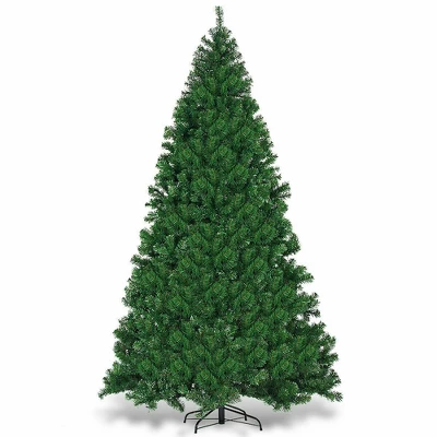 Costway Pre-Lit PVC Christmas Tree 9Ft Hinged 700 LED Lights Green 5 Costway Pre-Lit PVC Christmas Tree 9Ft Hinged 700 LED Lights Green - Image 5