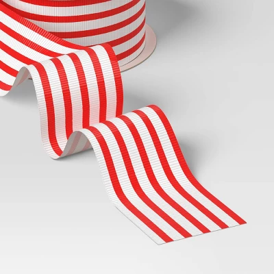 15' Christmas Nostalgic Noel Premium Ribbon Red And White Stripes - Wondershop™ 2 15' Christmas Nostalgic Noel Premium Ribbon Red And White Stripes - Wondershop™ - Image 2