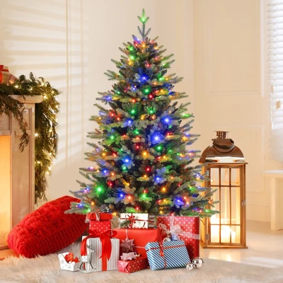 Costway 5/6/7 FT Pre-Lit Christmas Tree Hinged With 250/350/470 Multi-color Lights 10 Costway 5/6/7 FT Pre-Lit Christmas Tree Hinged With 250/350/470 Multi-color Lights - Image 10