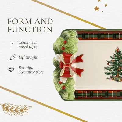 Spode Christmas Tree Figural Tartan Tray, 12-Inch Festive Serving Tray With Tartan Border, Christmas Serving Tray - Fine Earthenware 5 Spode Christmas Tree Figural Tartan Tray, 12-Inch Festive Serving Tray With Tartan Border, Christmas Serving Tray - Fine Earthenware - Image 5