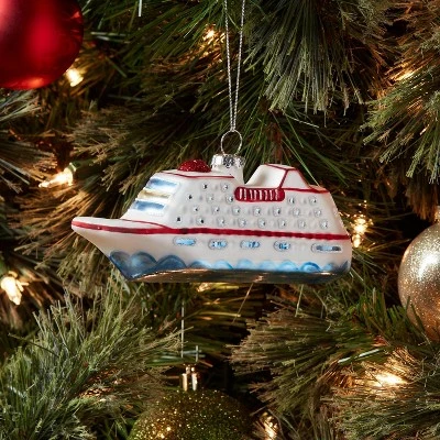 Glass Cruise Ship Christmas Tree Ornament - Wondershop™ 1 Glass Cruise Ship Christmas Tree Ornament - Wondershop™