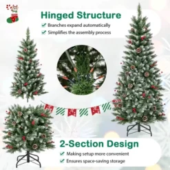 Costway 5 FT Pre-Lit Artificial Christmas Tree With 408 Snowy Branch Tips 250 LED Lights -Northlight Sale Store GUEST f92ab982 3807 486b 9fb9 b1e771e7c6b4