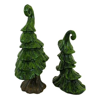 Transpac 10.0 Inch Funky Tree Set Christmas Decorative Tree Set , Fun Shaped Unique (2PC) 2 Transpac 10.0 Inch Funky Tree Set Christmas Decorative Tree Set , Fun Shaped Unique (2PC) - Image 2