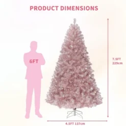 7.5 FT Prelit Artificial Christmas Tree,Rose Gold Tinsel Fake Christmas Tree W/Warm White LED Lights,Metal Stand&Branch Tips For Home, Office 15 7.5 FT Prelit Artificial Christmas Tree,Rose Gold Tinsel Fake Christmas Tree W/Warm White LED Lights,Metal Stand&Branch Tips For Home, Office -Northlight Sale Store GUEST fb3a87f4 70ee 4f28 86c2 0ee64bf1bfae