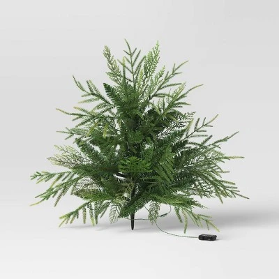 24" Pre-Lit Christmas Norfolk Cedar Artificial Greenery With Ground Stake - Wondershop™ 2 24" Pre-Lit Christmas Norfolk Cedar Artificial Greenery With Ground Stake - Wondershop™ - Image 2