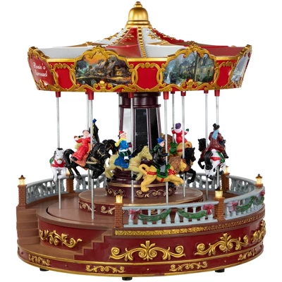 Northlight 14" LED Lighted Animated And Musical Carousel Christmas Decoration 2 Northlight 14" LED Lighted Animated And Musical Carousel Christmas Decoration - Image 2