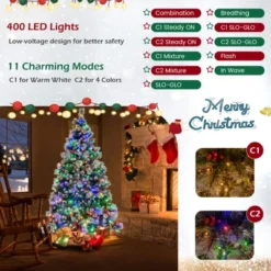 Costway 7 FT Pre-Lit Artificial Christmas Tree Hinged With Pine Needles 400 LED Lights 13 Costway 7 FT Pre-Lit Artificial Christmas Tree Hinged With Pine Needles 400 LED Lights -Northlight Sale Store GUEST fe582d69 9dcb 421e bbe9 f985e0aa94fd