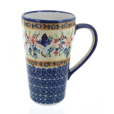 Blue Rose Polish Pottery K083 Manufaktura Large Coffee Mug 2 Blue Rose Polish Pottery K083 Manufaktura Large Coffee Mug - Image 2