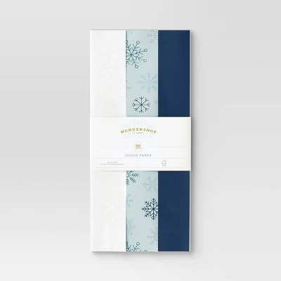 30ct Christmas Tissue Paper Blue/White - Wondershop™ 2 30ct Christmas Tissue Paper Blue/White - Wondershop™ - Image 2